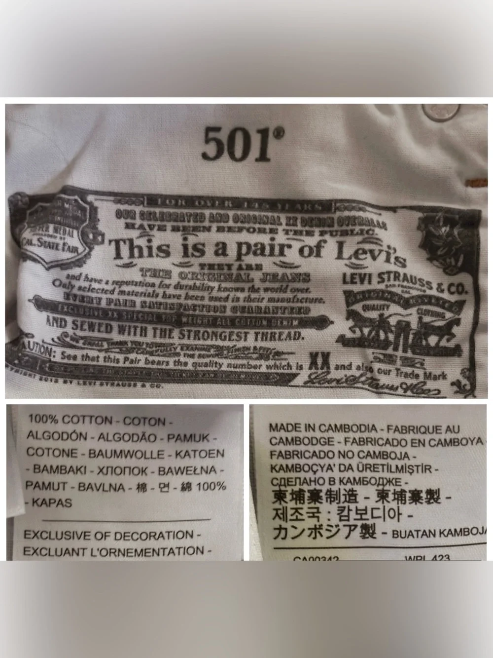 Levi’s 501 Mid thigh blue denim shorts